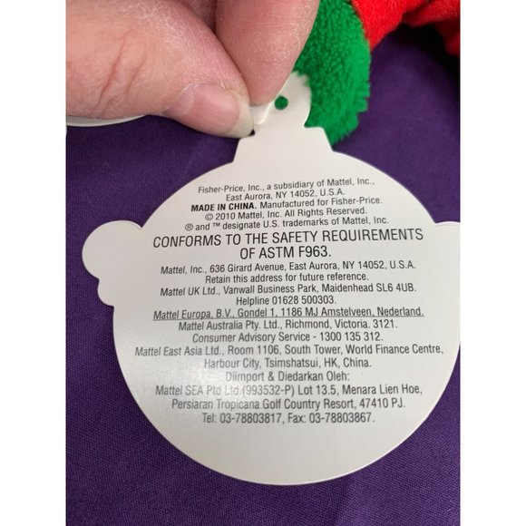 Toys R Us 2010 Mattel Sing A Ma Jigs Plush Doll Christmas Figure GREEN with Sant - Picture 9 of 11